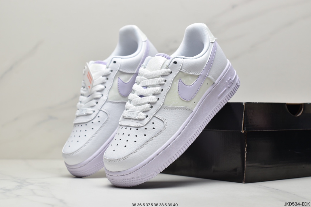 160 公司级Nike Air Force 1 Low 淡葡萄紫 空军一号低帮百搭休闲运动板鞋 CU3449-100