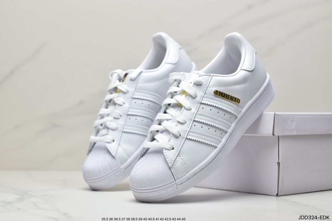 Adidas Originals Superstar White Colorful Love Shell Head Classic Versatile Casual Sports Small White Sneakers FU9519