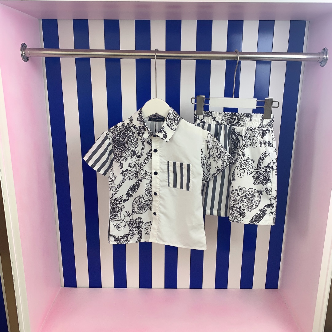 Van Sage Summer Kids T-shirts & Shorts with Classic Stamp Designs in Cotton Knit. - 图片 2