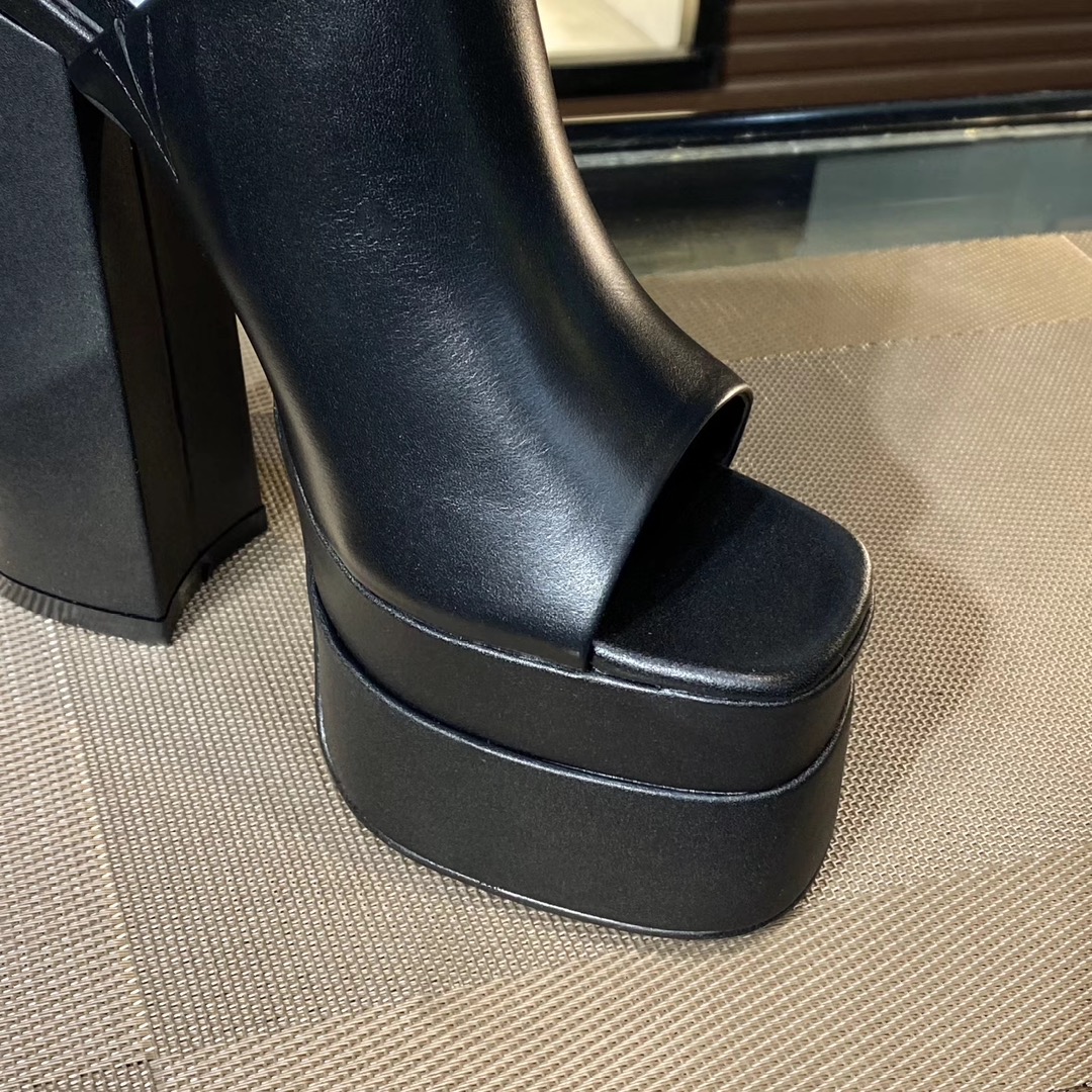 35-43 yardas, fábrica Versace super tacones altos, piel de vaca de tela, forro de piel de oveja de a