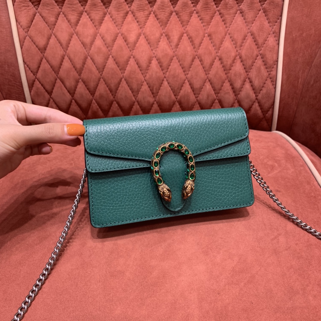 Gucci Dionysus Bolsos cruzados y bandoleras Verde Hardware de oro Piel vaca Cuero Mini