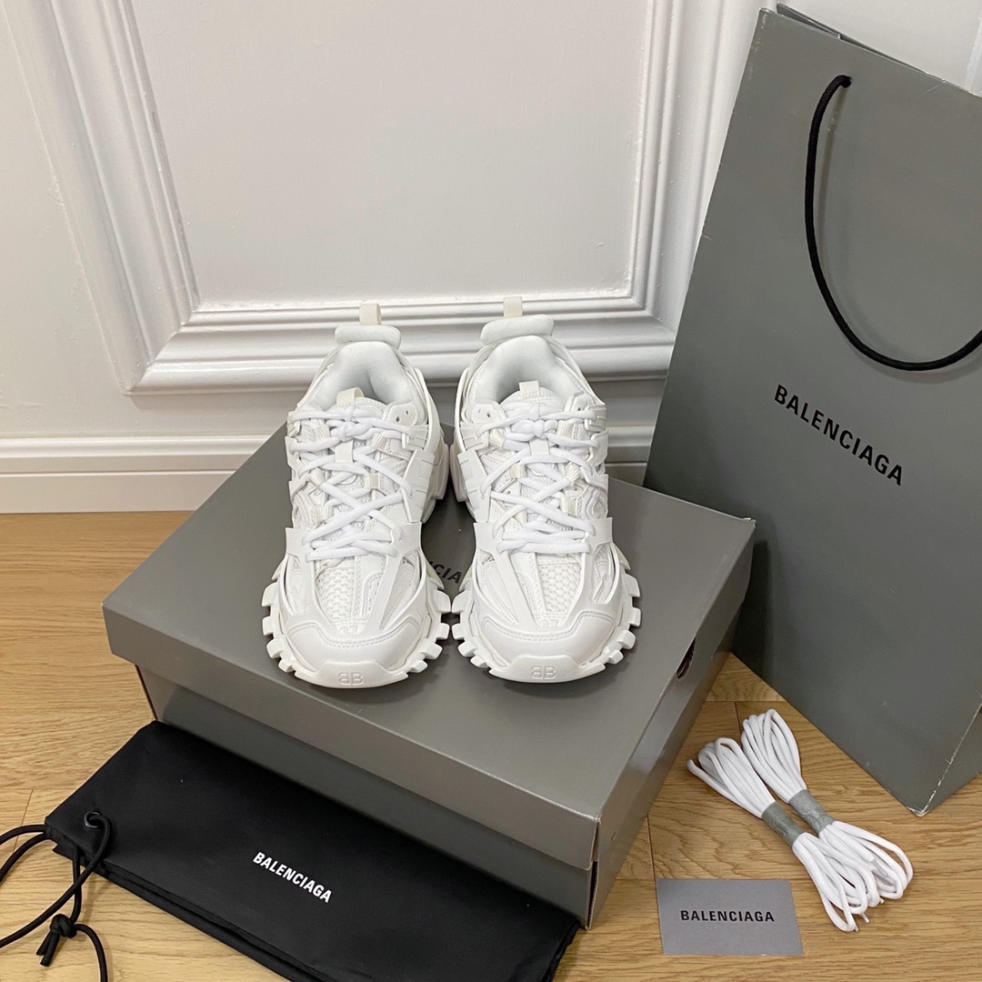 Todo blanco Balenciaga · Balenciaga 2022ss nuevo nuevo color Track 3.0 zapatos para papá de tercera generación zapatos …