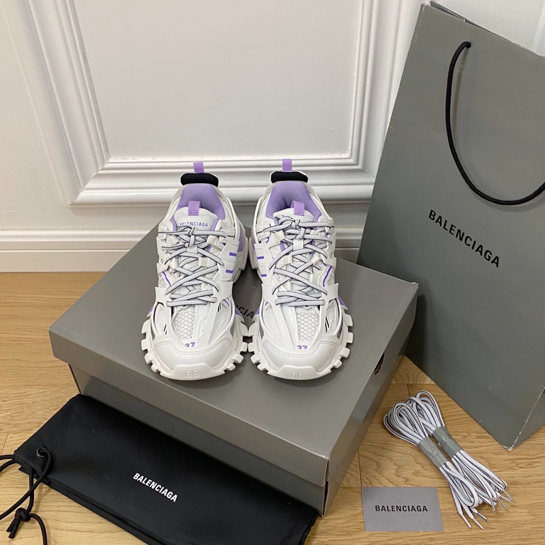 Balenciaga blanco y morado · Balenciaga 2022ss nuevo color Track 3.0 zapatos para papá de tercera generación, zapatos d…