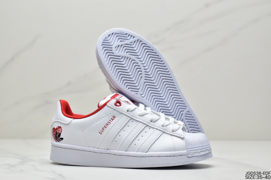 Clover Shell Head Top Layer Leather Cut Midsole Originals Superstar Shell Head Classic Casual Board Shoes GW4416