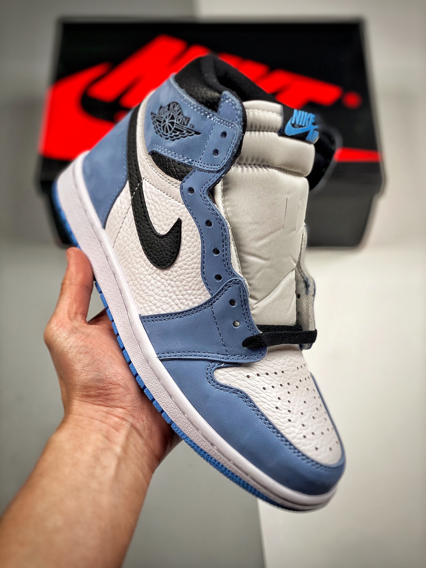 Air Jordan 1 “Obsidian” azul universitario, producción original de fábrica grande, el techo de calidad en el mismo rang…
