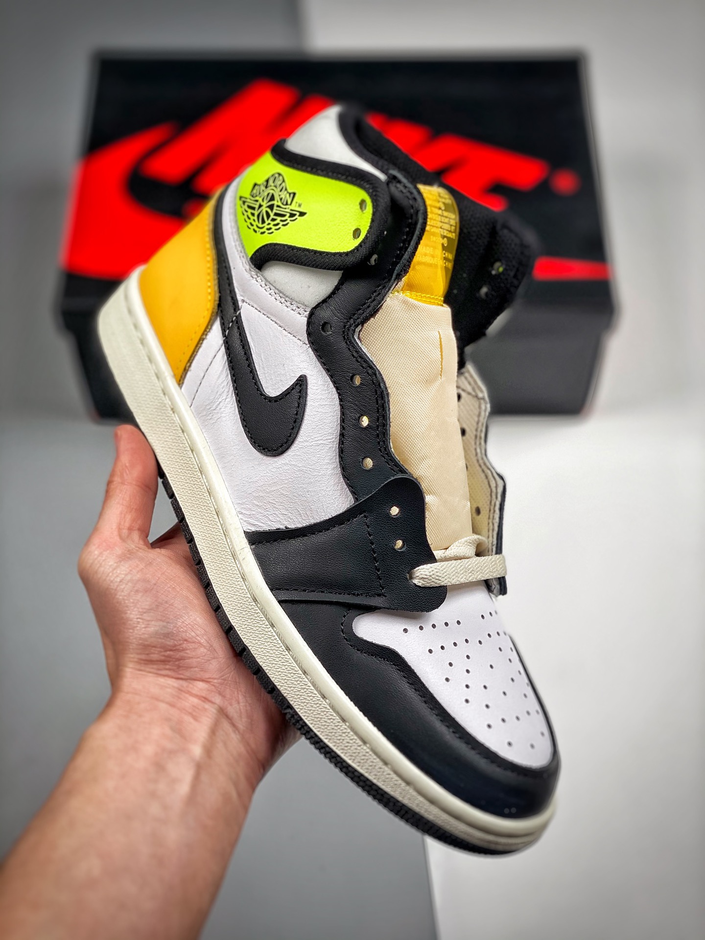 Air Jordan 1 “Obsidian” puntera negra/naranja, producción original de fábrica grande, el techo de calidad en el mismo r…