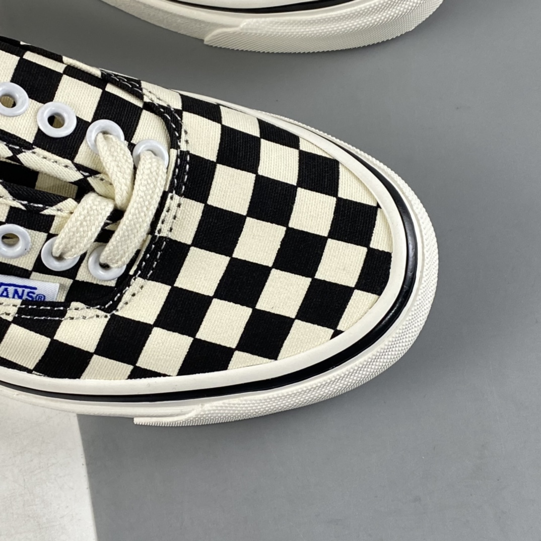 Vans Authentic 44 DX Anaheim black and white checkerboard canvas shoes VN0A38ENOAK