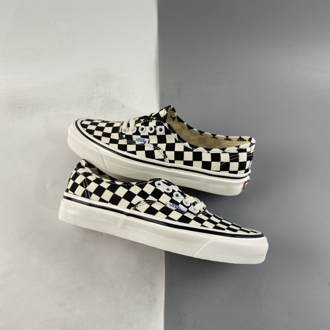 Vans Authentic 44 DX Anaheim black and white checkerboard canvas shoes VN0A38ENOAK