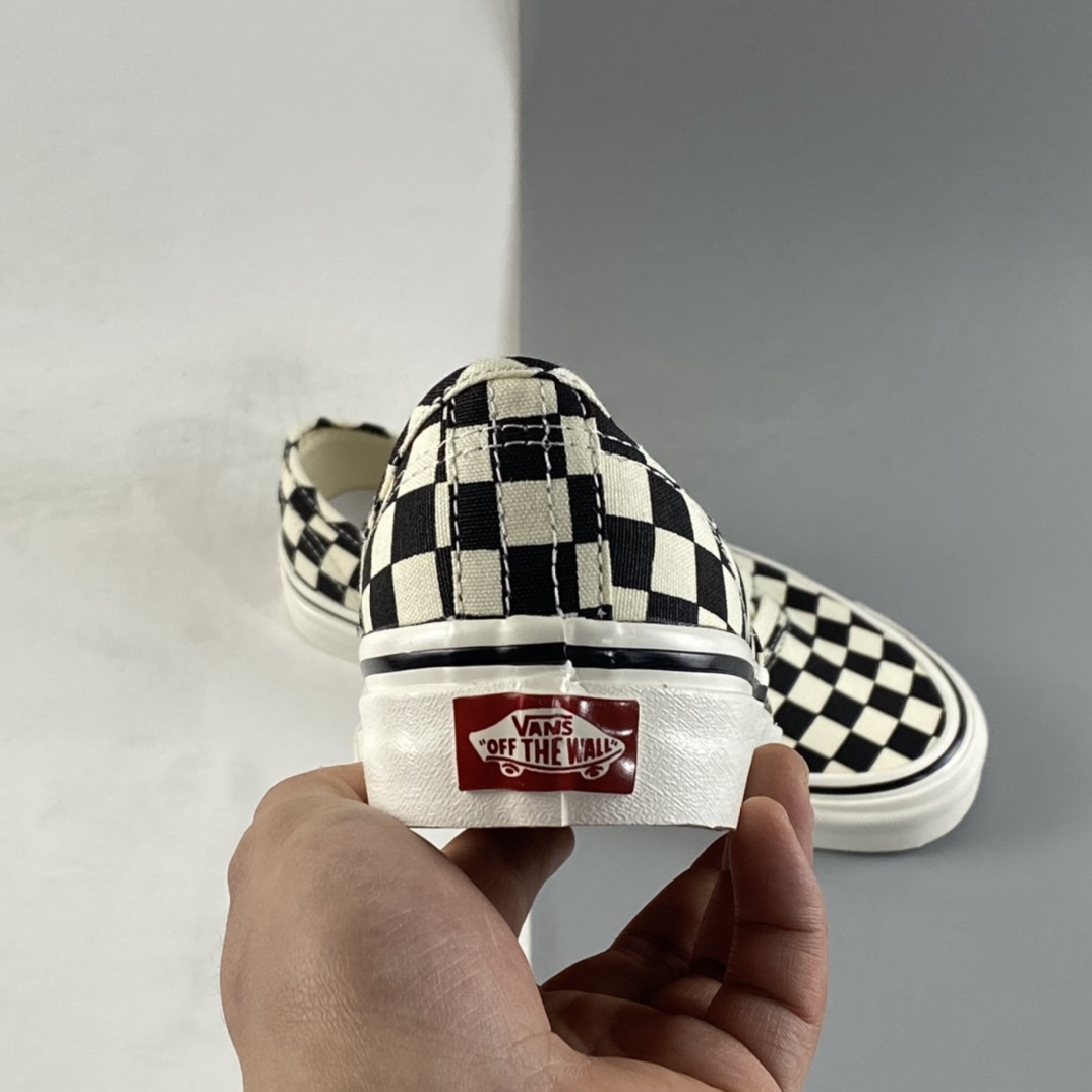 Vans Authentic 44 DX Anaheim black and white checkerboard canvas shoes VN0A38ENOAK