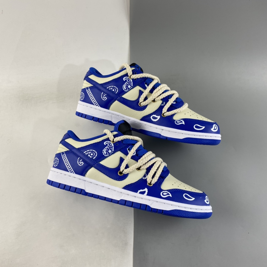 P380 NIKE Dunk Low ”Retro” 米色闪电蓝复古腰果花解构鞋带板鞋 DD1391-001