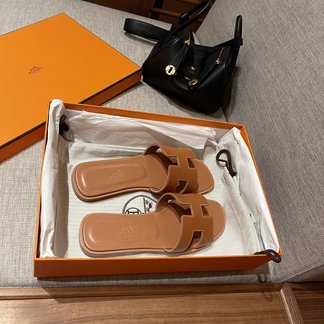 Hermes AAA Shoes Slippers Genuine Leather