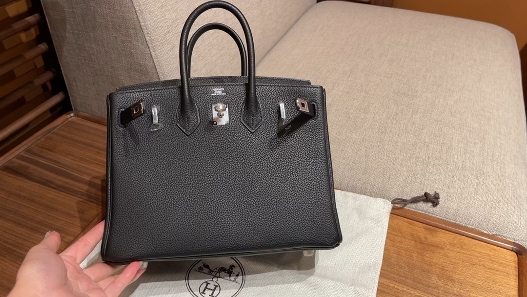 Hermès Birkin 25cm Togo Leather Black with Silver Hardware