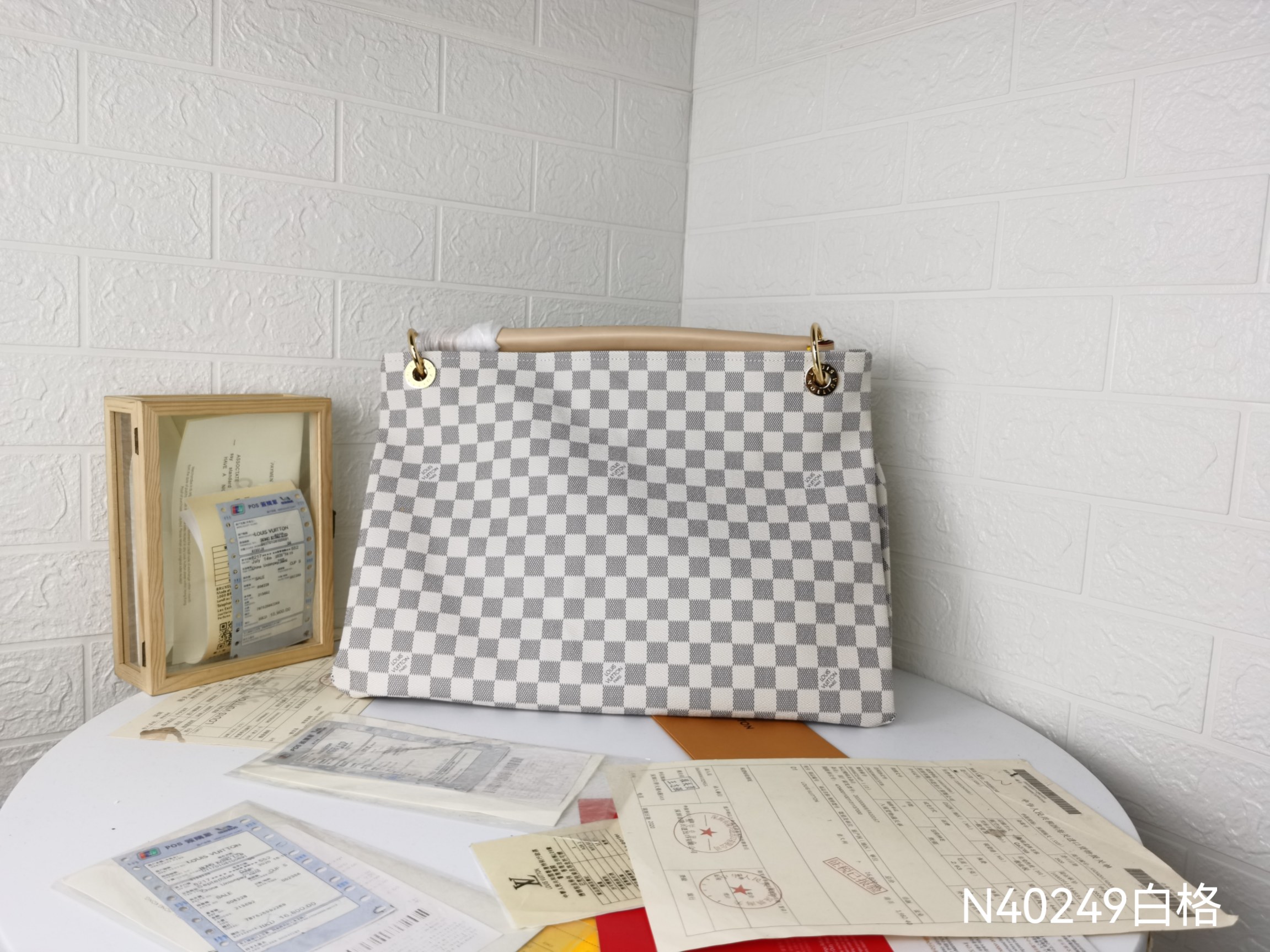 Artsy中号ダミエアズール手袋