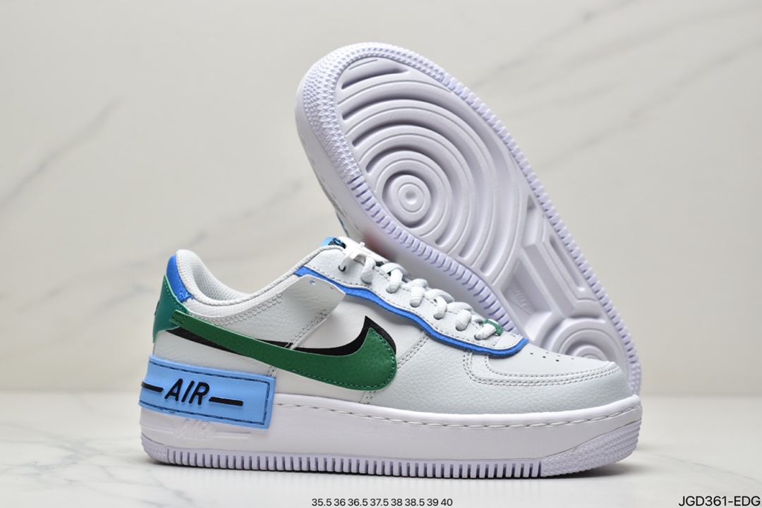 180 耐克Nike WMNS Air Force 1 Shadow 马卡龙空军一号轻量增高低帮百搭板鞋CI0919-100