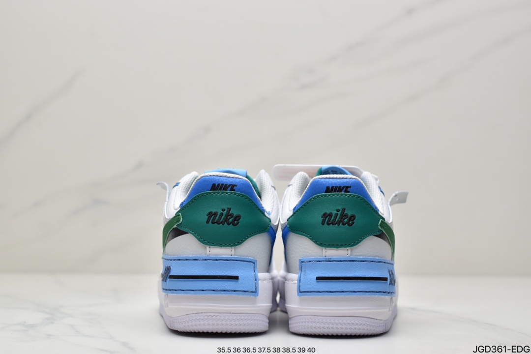 180 耐克Nike WMNS Air Force 1 Shadow 马卡龙空军一号轻量增高低帮百搭板鞋CI0919-100