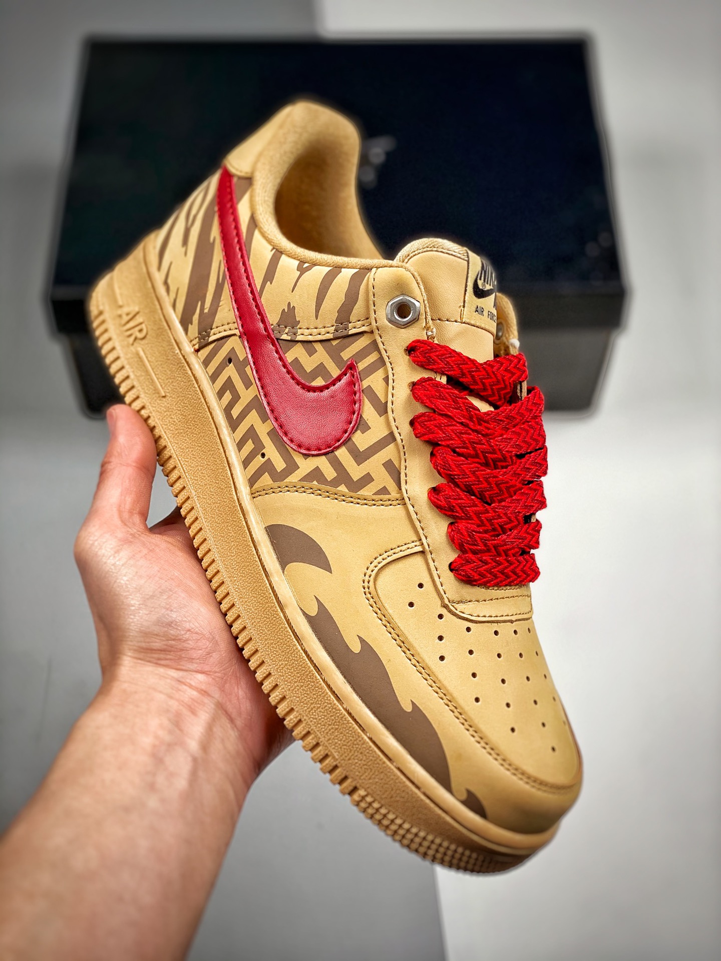 Nike Air Force 1 Low Waterproof Wheat "marrón amarillo", horma original, plantilla original, crea el estilo auténtico d…