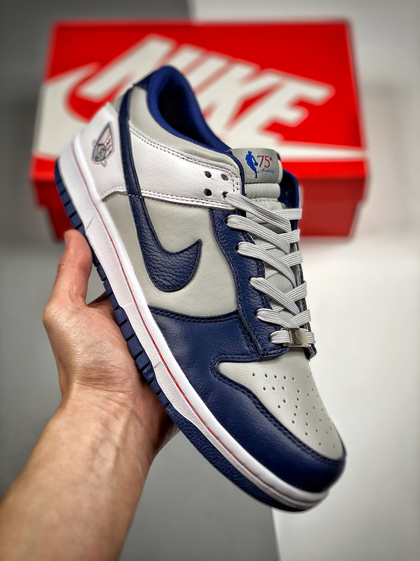 NK Dunk Low "Georgetown" gris azul, Georgetown, producción original de fábrica grande, lanzamiento con fotos reales, ma…