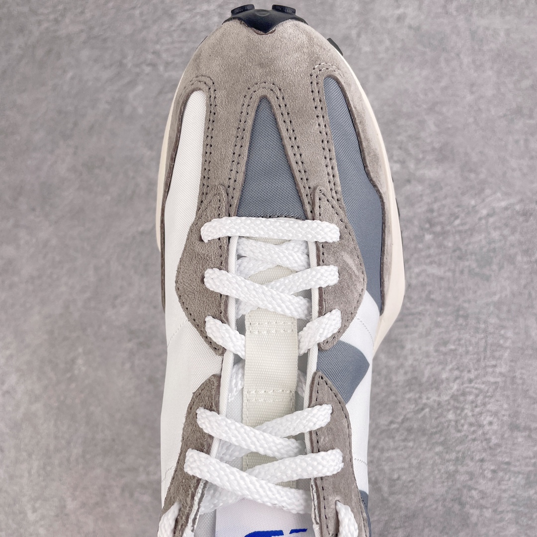 图片[4]-＃总裁 New Balance 新百伦NB327系列复古休闲运动慢跑鞋 原厂细翻毛 原数据档案结合二次高弾MD材料打造原版鞋底 鞋面由原厂特殊定制材料纹路细腻 多道序QC把关品质完善 细节完美 以更纯粹的复古风格设计打造的全新造型 侧身还以解构设计 将 N 字标志以做旧压花样式呈现，样式别具新意 而麂皮、冲孔皮革的塑造 则呈现出高级怀旧气质 也让鞋款在奢华时装风格与运动氛围之间达到了平衡 尺码：36 37 37.5 38 38.5 39.5 40 40.5 41.5 42 42.5 43 44 44.5 45 46.5-选品中心