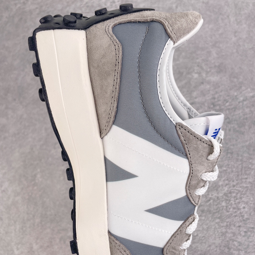 图片[6]-＃总裁 New Balance 新百伦NB327系列复古休闲运动慢跑鞋 原厂细翻毛 原数据档案结合二次高弾MD材料打造原版鞋底 鞋面由原厂特殊定制材料纹路细腻 多道序QC把关品质完善 细节完美 以更纯粹的复古风格设计打造的全新造型 侧身还以解构设计 将 N 字标志以做旧压花样式呈现，样式别具新意 而麂皮、冲孔皮革的塑造 则呈现出高级怀旧气质 也让鞋款在奢华时装风格与运动氛围之间达到了平衡 尺码：36 37 37.5 38 38.5 39.5 40 40.5 41.5 42 42.5 43 44 44.5 45 46.5-选品中心