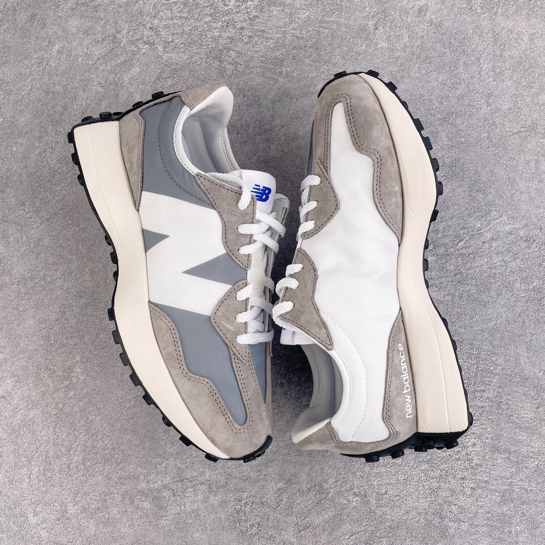 图片[3]-＃总裁 New Balance 新百伦NB327系列复古休闲运动慢跑鞋 原厂细翻毛 原数据档案结合二次高弾MD材料打造原版鞋底 鞋面由原厂特殊定制材料纹路细腻 多道序QC把关品质完善 细节完美 以更纯粹的复古风格设计打造的全新造型 侧身还以解构设计 将 N 字标志以做旧压花样式呈现，样式别具新意 而麂皮、冲孔皮革的塑造 则呈现出高级怀旧气质 也让鞋款在奢华时装风格与运动氛围之间达到了平衡 尺码：36 37 37.5 38 38.5 39.5 40 40.5 41.5 42 42.5 43 44 44.5 45 46.5-选品中心