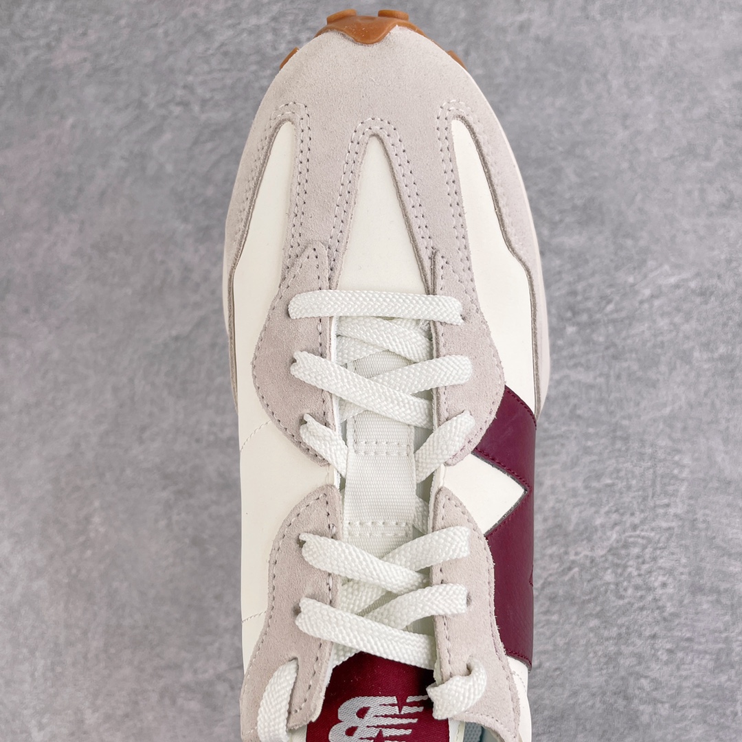 图片[4]-＃总裁纯原福利 New Balance 新百伦NB327系列复古休闲运动慢跑鞋 原厂细翻毛 原数据档案结合二次高弾MD材料打造原版鞋底 鞋面由原厂特殊定制材料纹路细腻 多道序QC把关品质完善 细节完美 以更纯粹的复古风格设计打造的全新造型 侧身还以解构设计 将 N 字标志以做旧压花样式呈现，样式别具新意 而麂皮、冲孔皮革的塑造 则呈现出高级怀旧气质 也让鞋款在奢华时装风格与运动氛围之间达到了平衡 尺码：36 37 37.5 38 38.5 39.5 40 40.5 41.5 42 42.5 43 44 44.5 45 46.5-选品中心