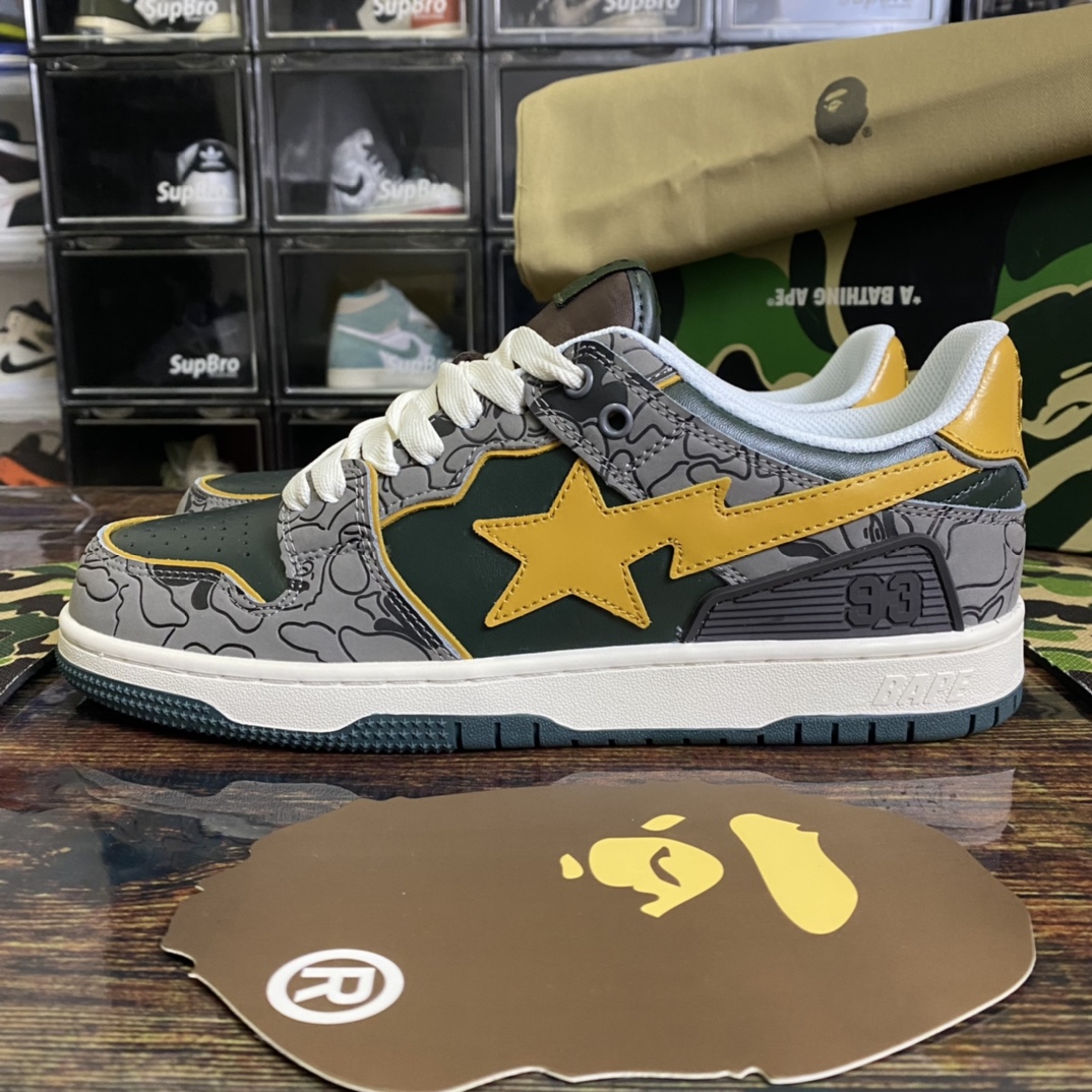 bape sk8 gris-amarillo, zapatillas bajas Bape Sk& Sta gris-amarillo Tamaño: 36-475 (incluyendo medias tallas)…