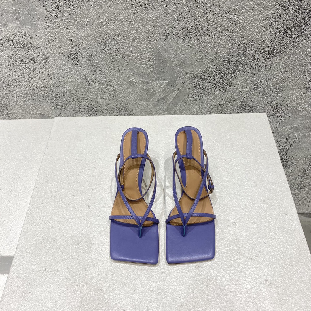 Bottega Veneta sandales à talons en cuir de mouton bout carré brides fines