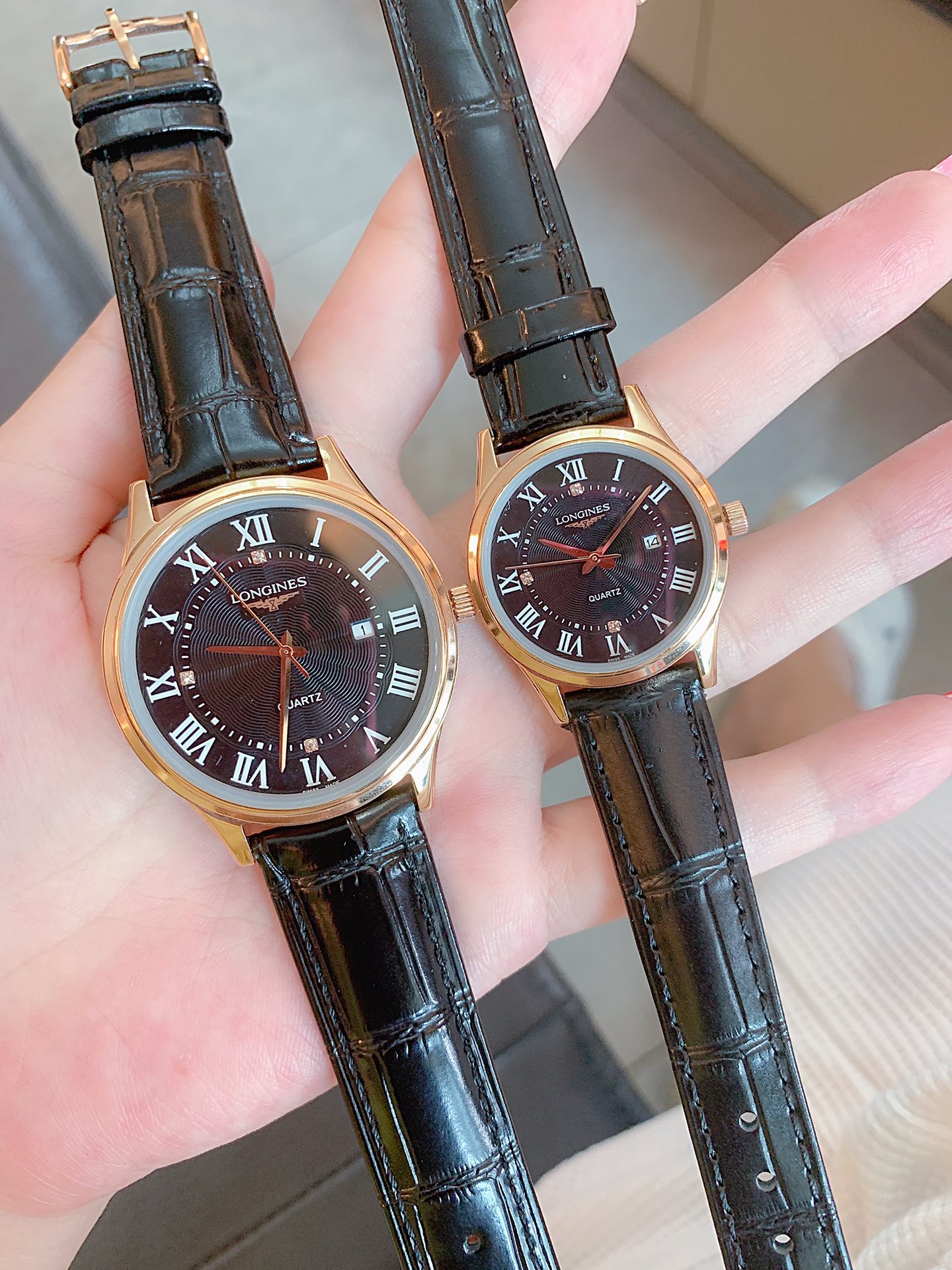 K0   浪琴  Longines  情侣对表 原装进口石英机芯 316L精钢表壳 直径男40mm女30mm 厚8mm如果今天的阳光停止了它耀眼的光芒。那么你的一个微笑，将照亮我的整个世界 实物拍摄 品质如一