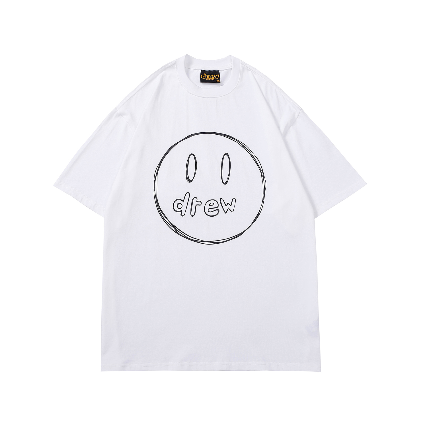 Drew House Clothing T-Shirt White Printing Cotton Double Yarn Short Sleeve