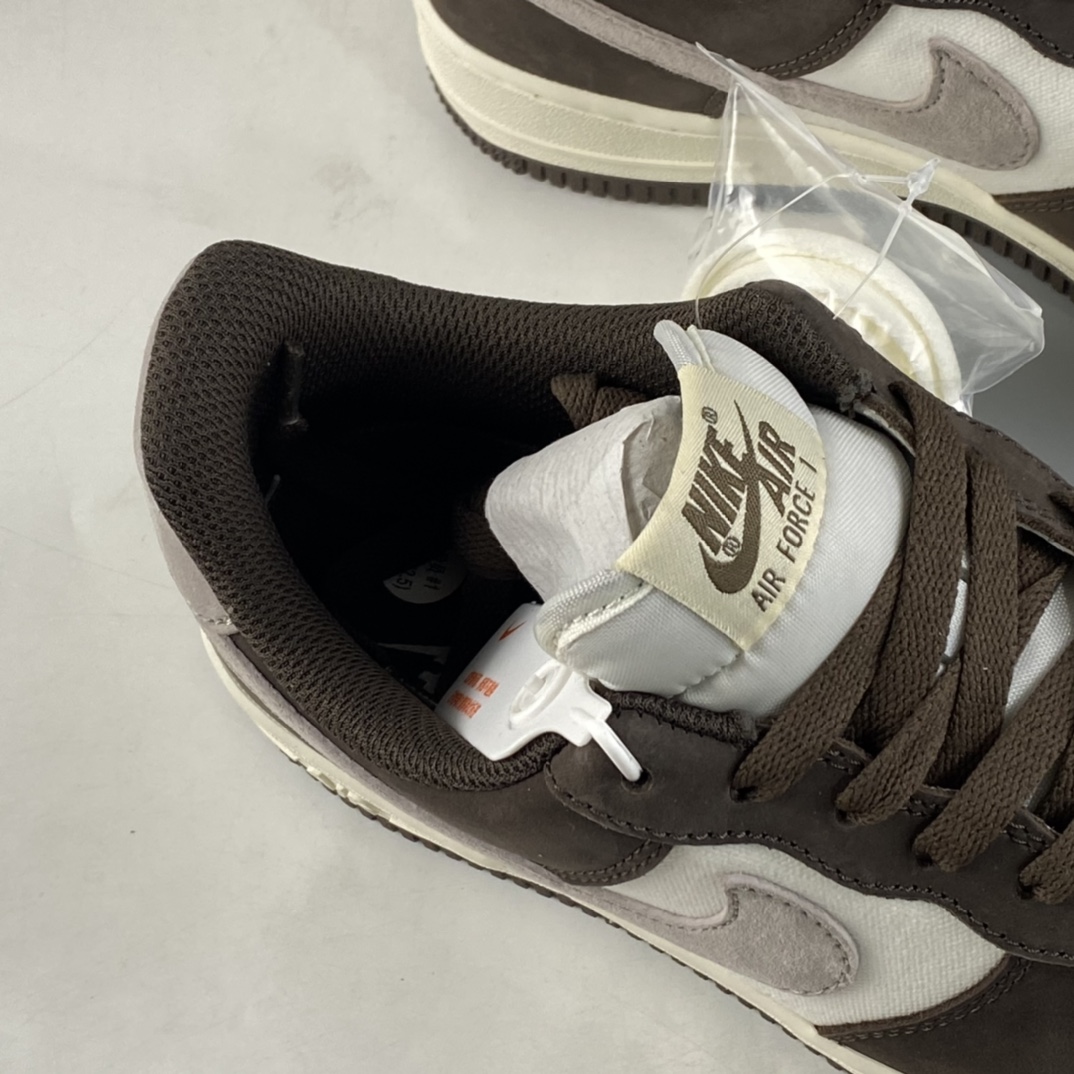 P240 NIKE Air Force 1’07 Low 白摩卡帆皮拼接休闲板鞋 NT9988-818