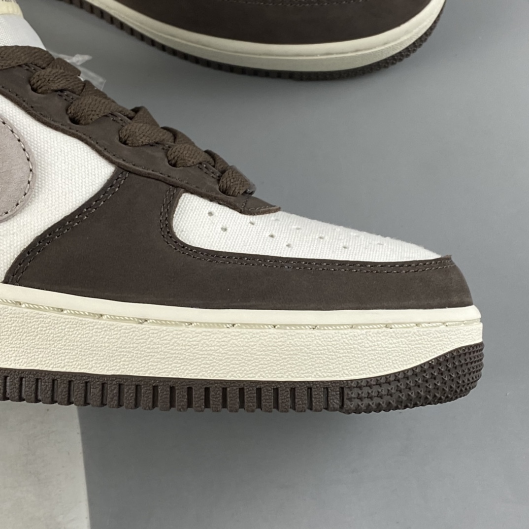 P240 NIKE Air Force 1’07 Low 白摩卡帆皮拼接休闲板鞋 NT9988-818