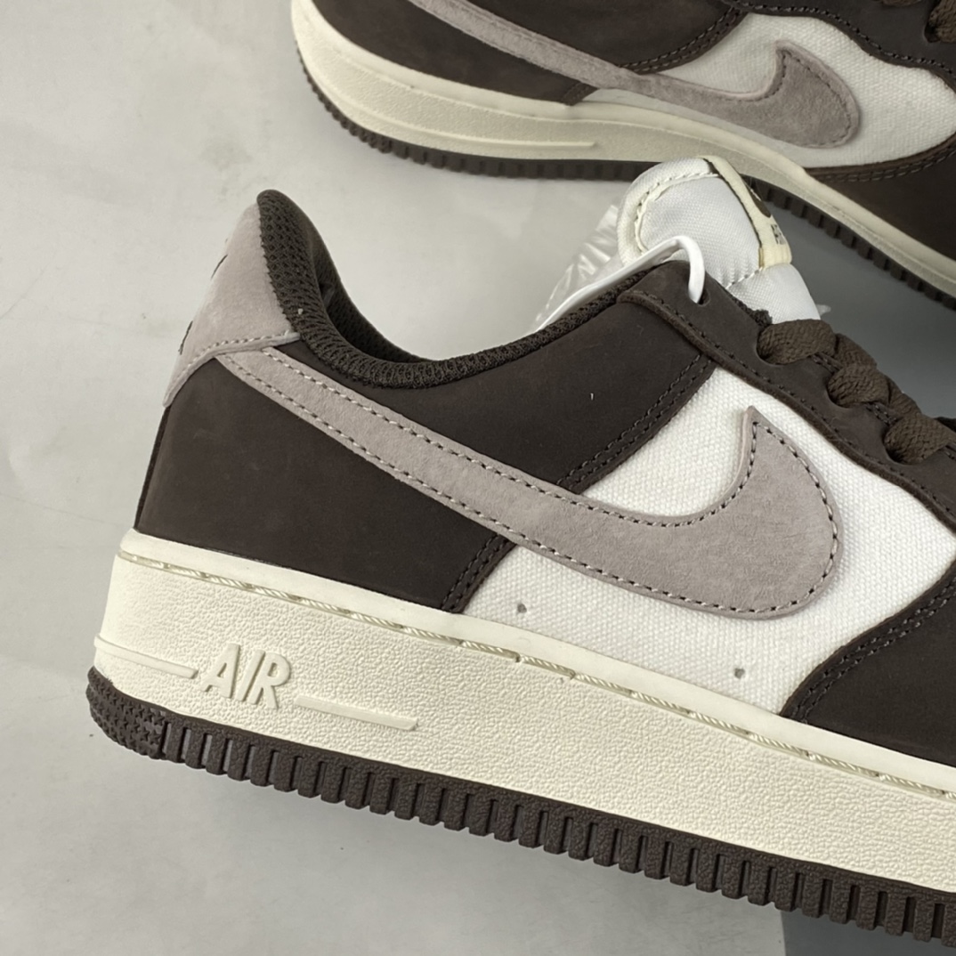 P240 NIKE Air Force 1’07 Low 白摩卡帆皮拼接休闲板鞋 NT9988-818