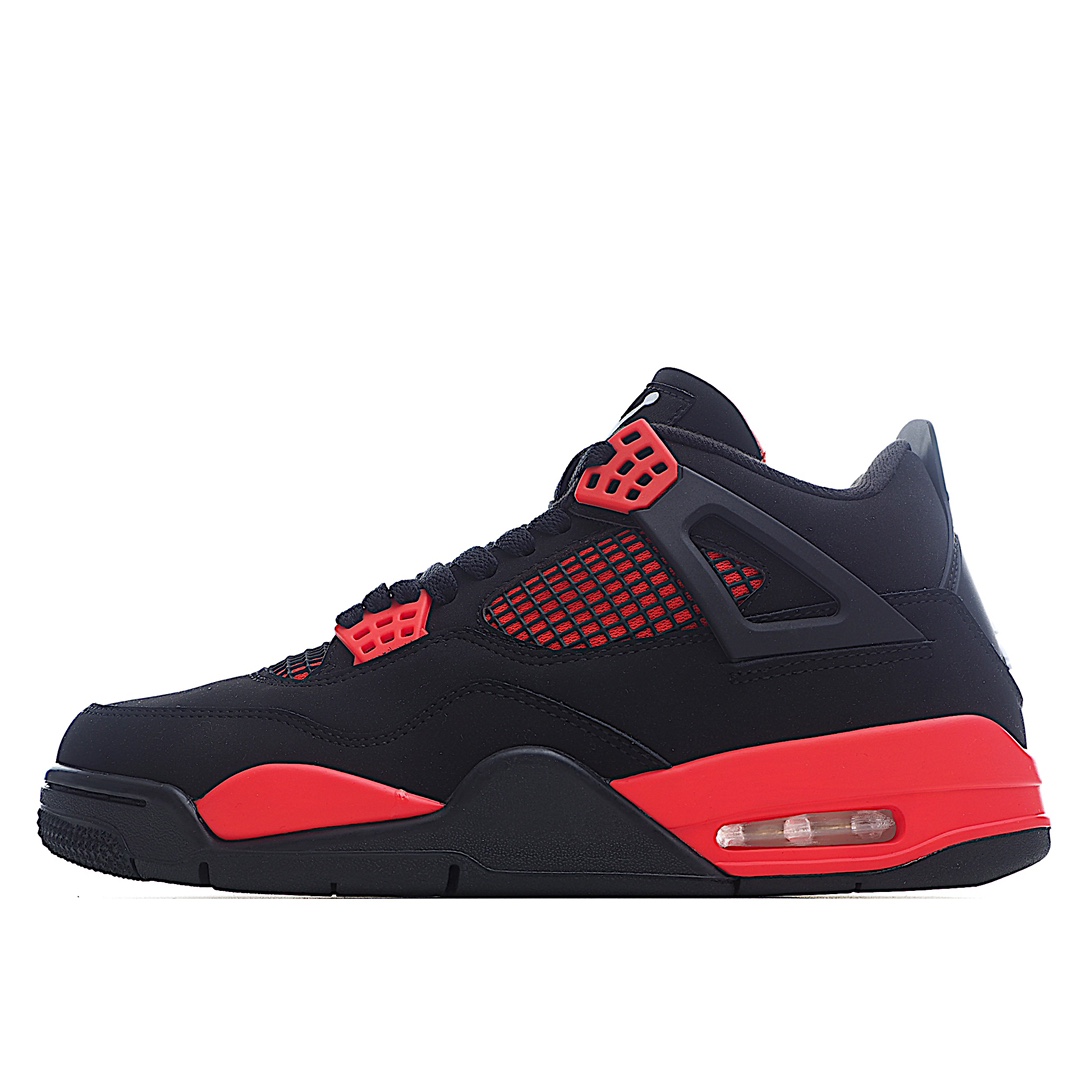 J5 原装级别Air Jordan 4 Retro “Red Thunder” 黑红雷电