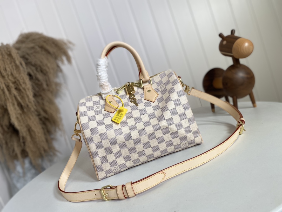 Louis Vuitton LV Speedy Bags Handbags White Damier Azur Canvas Fashion N41374