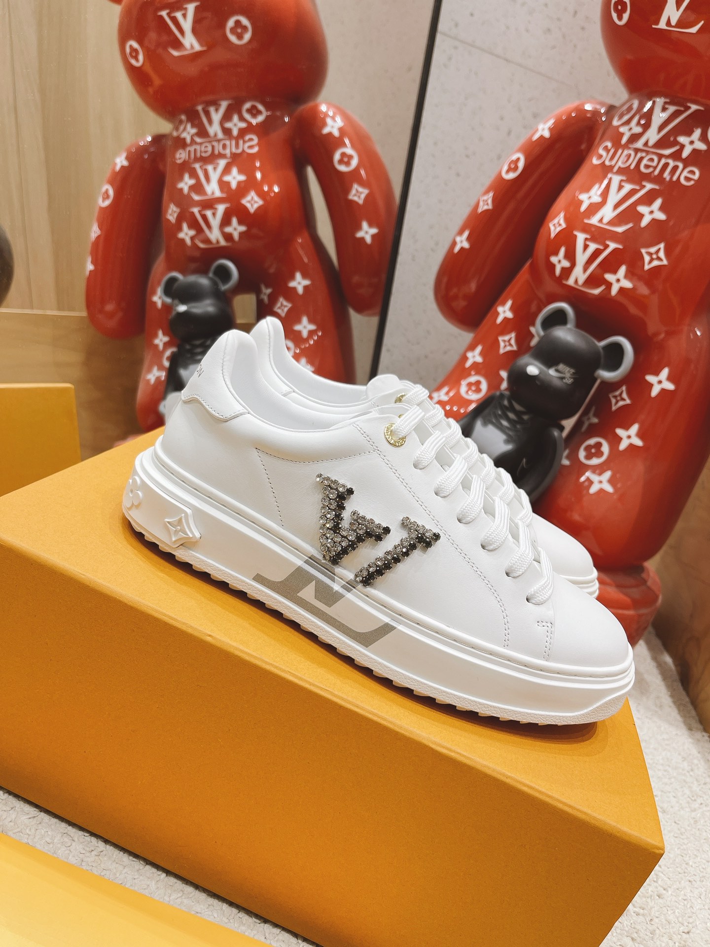 Louis Vuitton Skateboard Shoes Sneakers White Cowhide TPU Casual