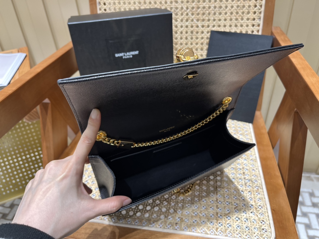 YSL 𝑲𝒂𝒕𝒆 𝟮𝟰𝒄𝒎 鱼子酱流苏包 354119黑色/金扣