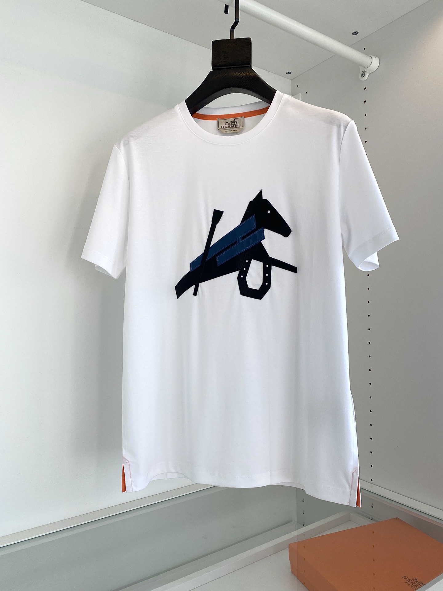 Hermes AAAAA+
 Clothing T-Shirt Green Khaki White Embroidery Men Cotton Mercerized Spring Collection Short Sleeve