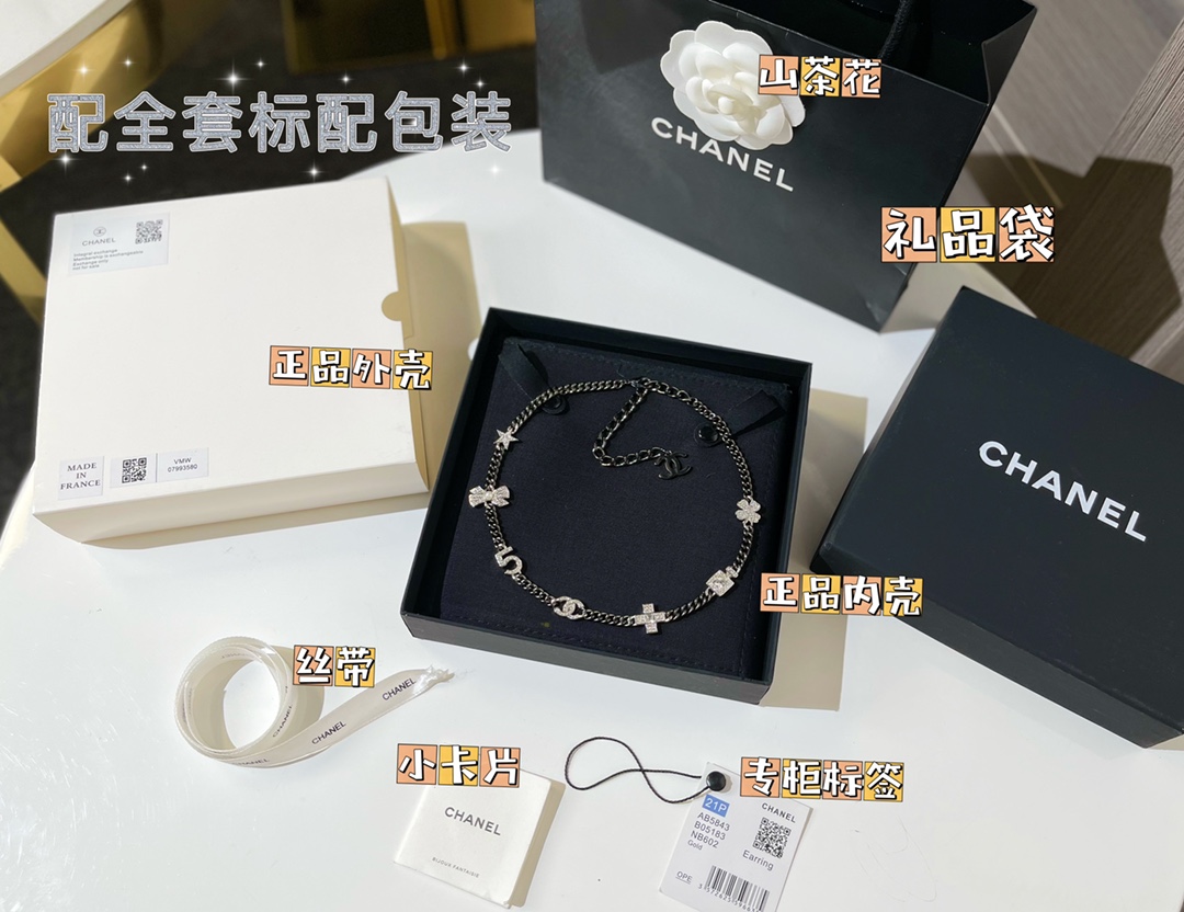 新款☑️CHANEL香奈儿choker枪黑色颈链项链