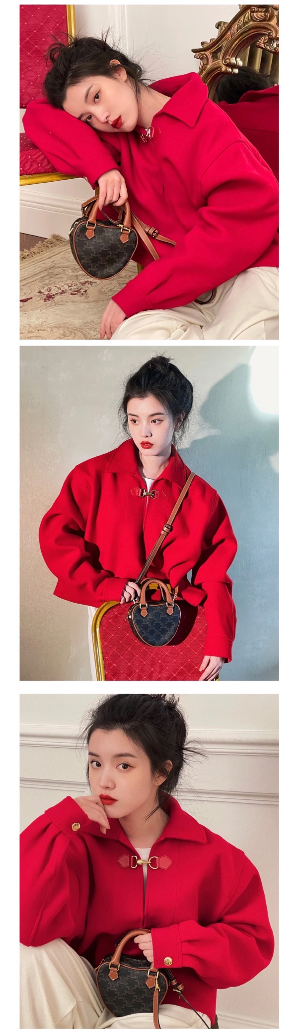 CELINE 2022年情人节限量新年胶囊系列心形手包 198222老花