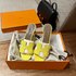 Hermes Shoes High Heel Pumps Quality Replica Lemon Yellow Sewing Summer Collection