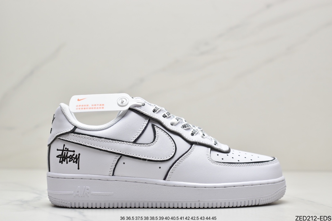 Nike Stussy x Air Force 1 '07 Black and White Original Last Original Cardboard BQ6425-109