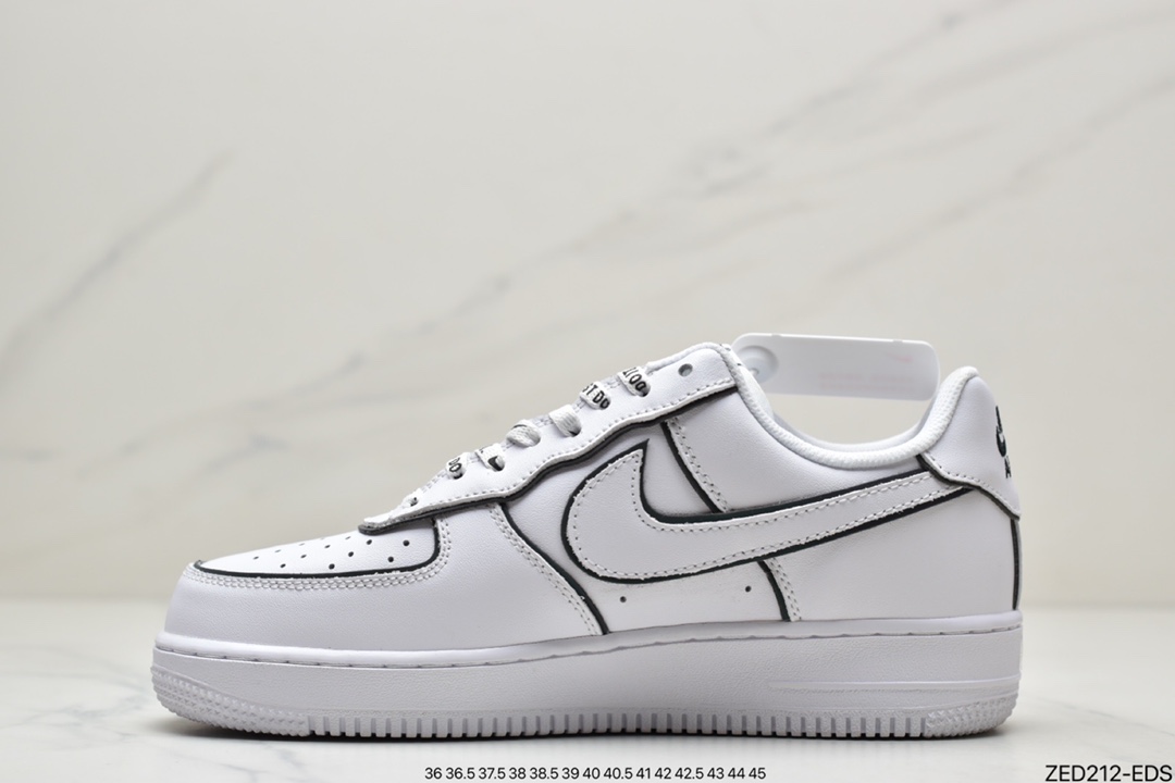 Nike Stussy x Air Force 1 '07 Black and White Original Last Original Cardboard BQ6425-109