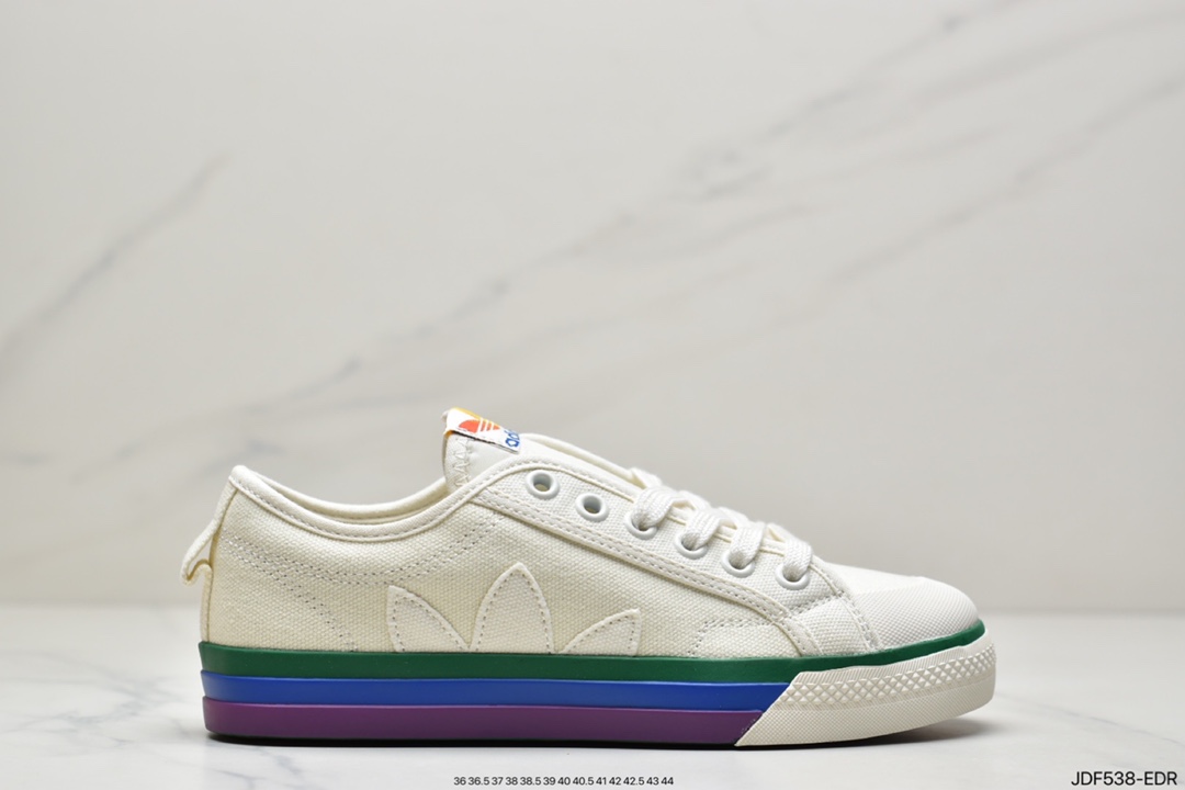 Clover Adidas Nizza Low”Pride Month” Beige Rainbow Duck EF2319