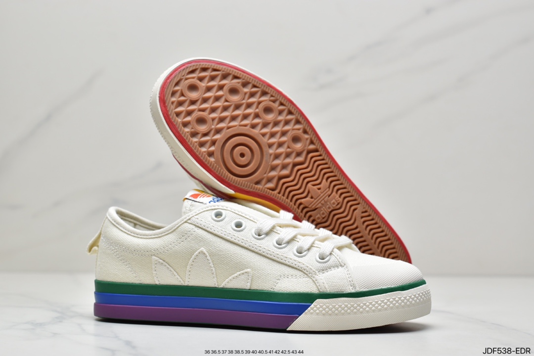 Clover Adidas Nizza Low”Pride Month” Beige Rainbow Duck EF2319