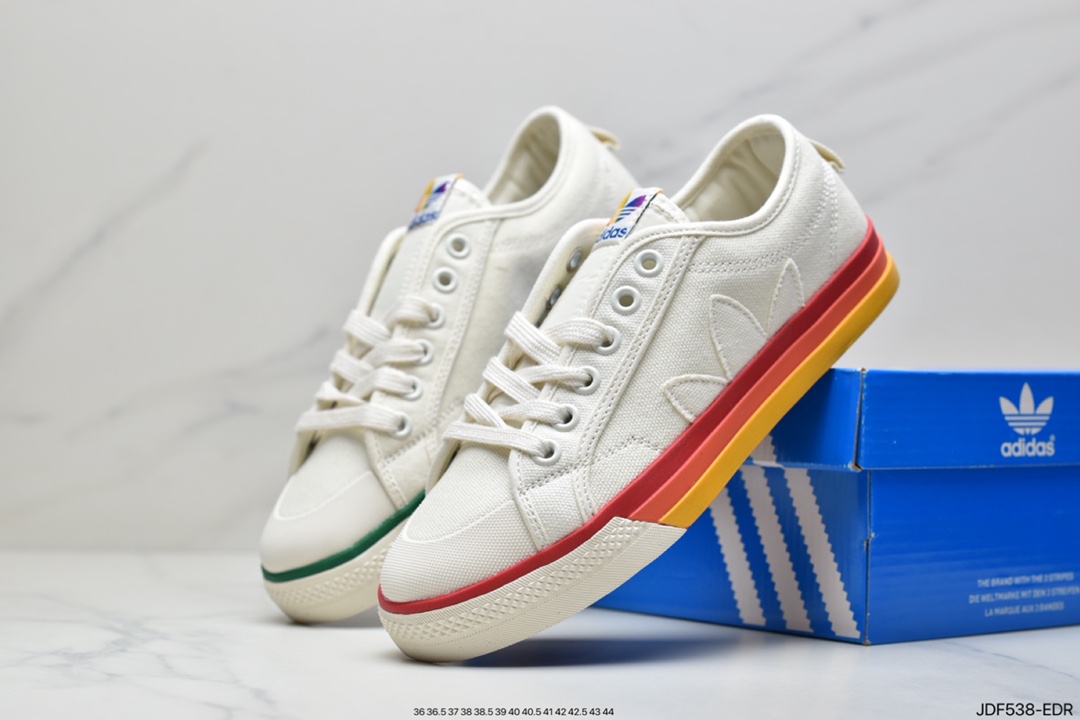 Clover Adidas Nizza Low”Pride Month” Beige Rainbow Duck EF2319