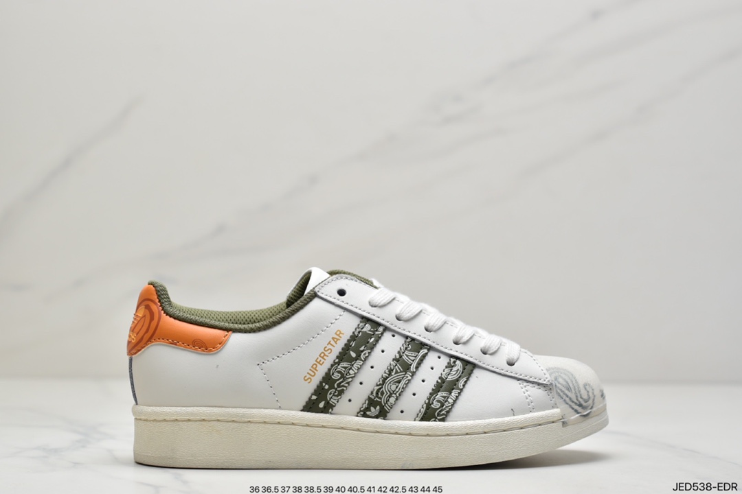 Clover adidas Originals Superstar Shell Head Classic Versatile Casual Sneakers” FY9022