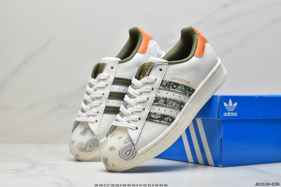 Clover adidas Originals Superstar Shell Head Classic Versatile Casual Sneakers” FY9022