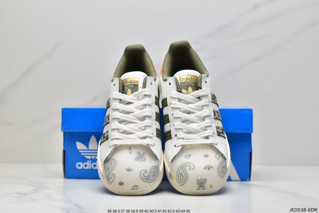 Clover adidas Originals Superstar Shell Head Classic Versatile Casual Sneakers” FY9022