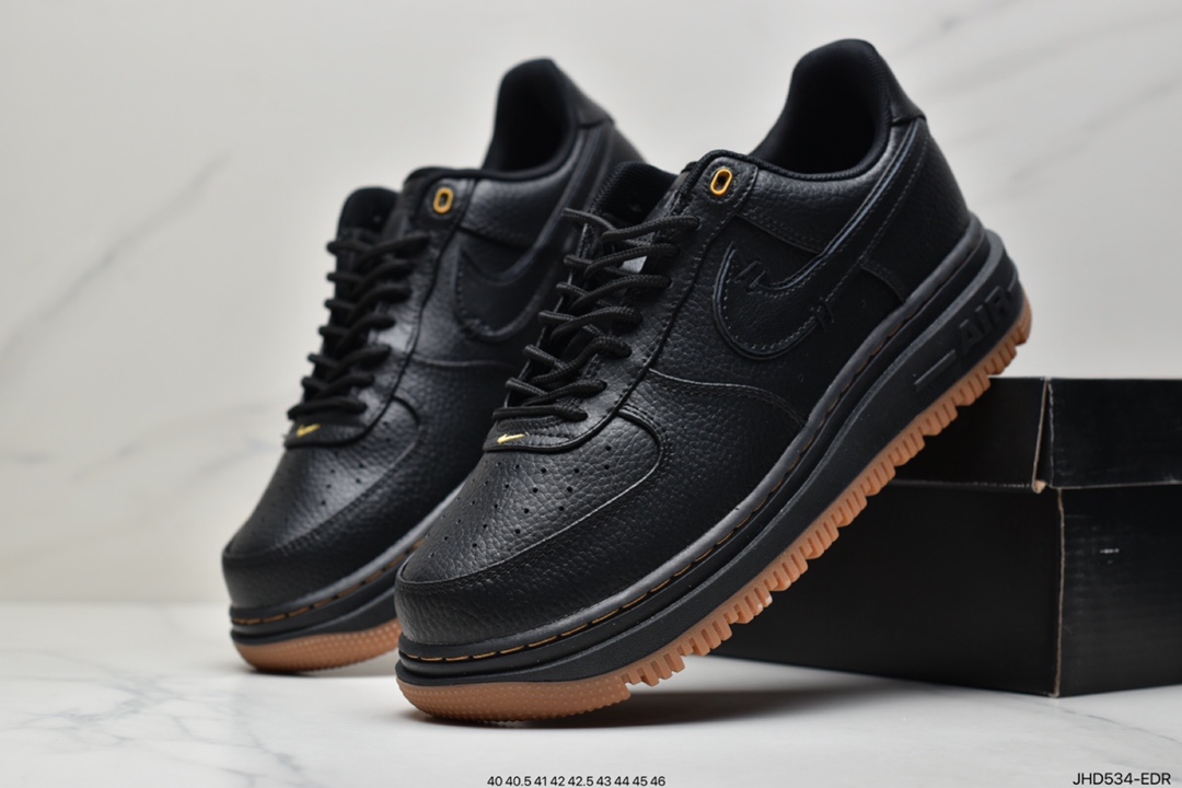 Nike Air Force 1 Low Luxe ”Black/Gum” Air Force One Sneakers DB4109