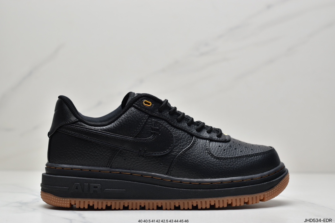 Nike Air Force 1 Low Luxe ”Black/Gum” Air Force One Sneakers DB4109